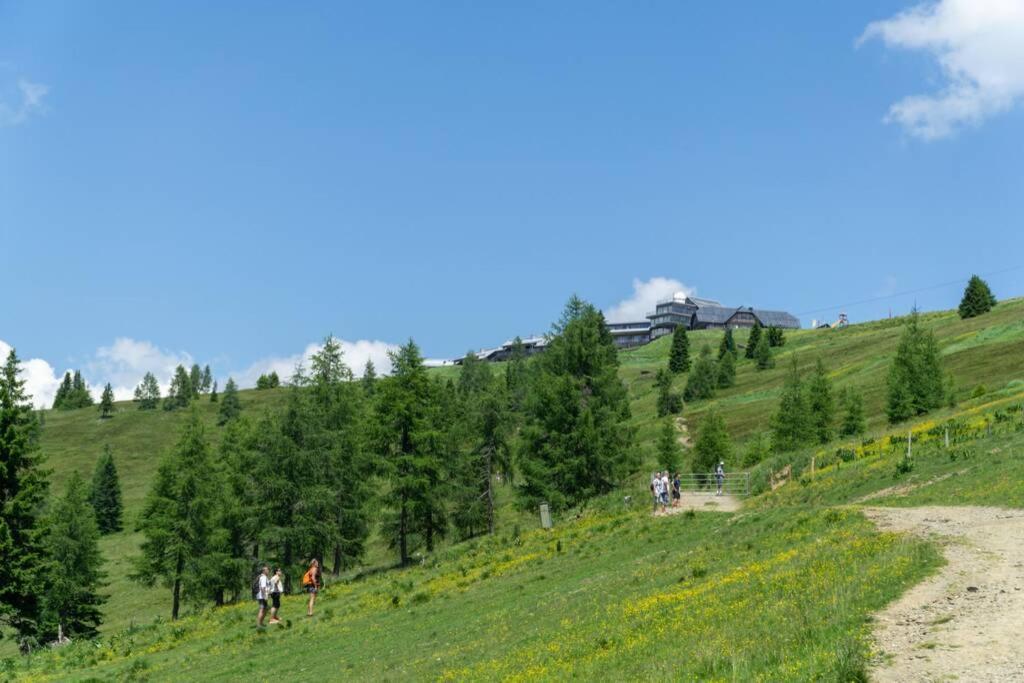 Hundefreundliche Bergwohnung neben der Skipiste - Mittelstation Skigebiet Gerlitzen Kanzelhohe Exterior foto